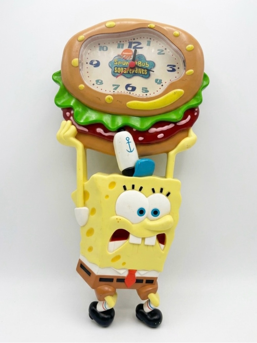 Vintage SpongeBob Krabby Patty Molded Wall Clock